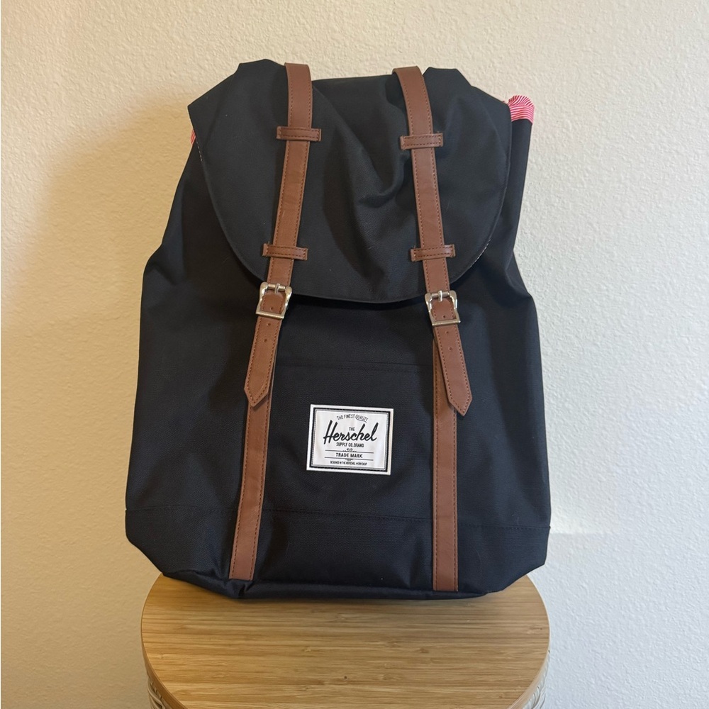 Herschel Supply Company Black Backpack with Brown Straps